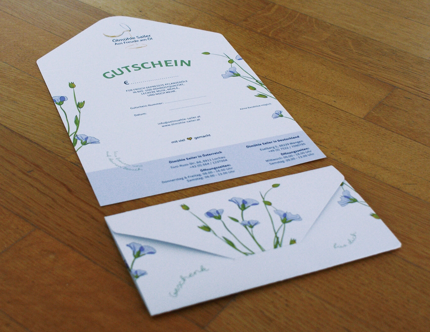 Geschenkgutschein Ölmühle Sailer